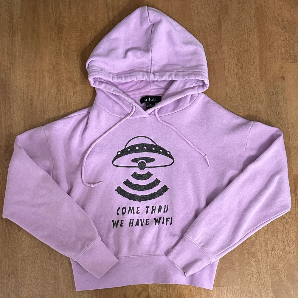 A.Lab Lavender UFO “Come Thru We Have Wifi” Hoodie – Size M